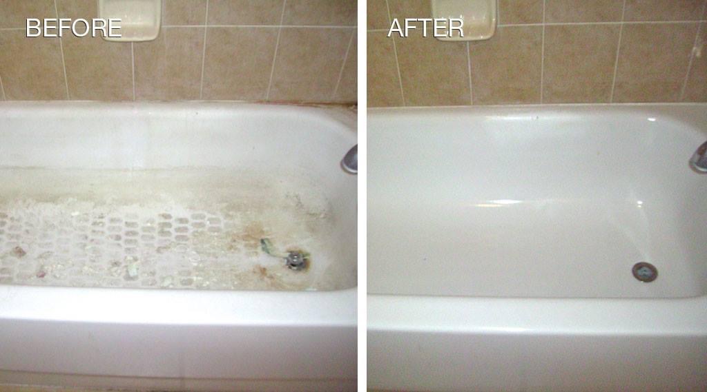 Bathtub resurfacing before and after in Dubai by KITS