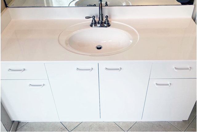Sink and vanity refinishing by KITS, Dubai